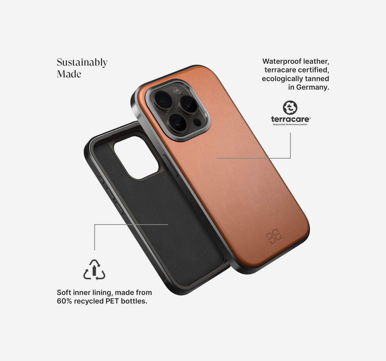Aluminum Leather Case | iPhone 15 Pro | Black Coffee