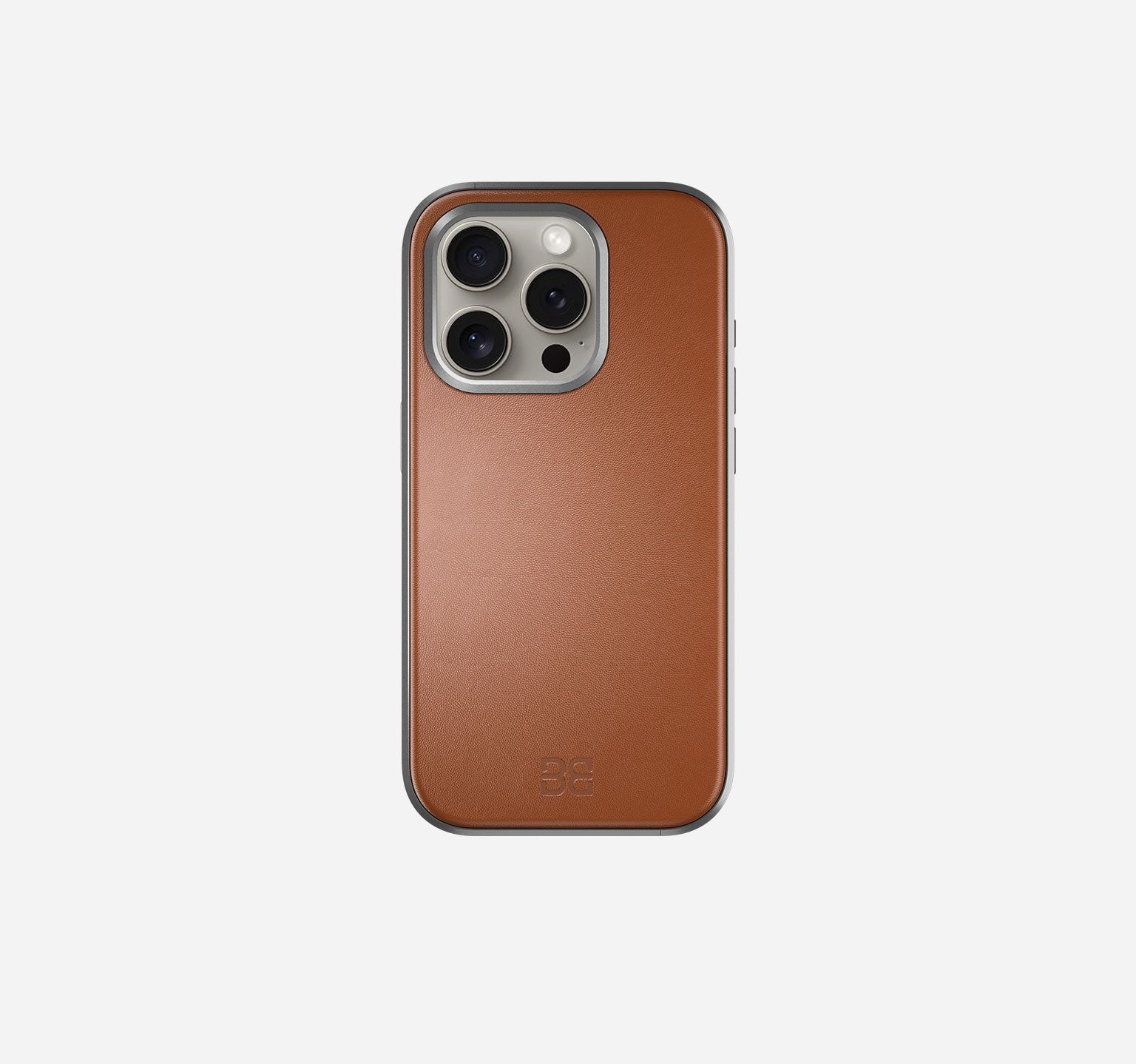 iPhone 15 Pro Leather Case | BandWerk | Brown | Aluminum Leather Case