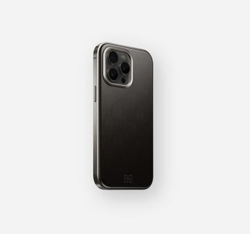 Titanium Leather Case | iPhone 15 Pro Max | Slate Black