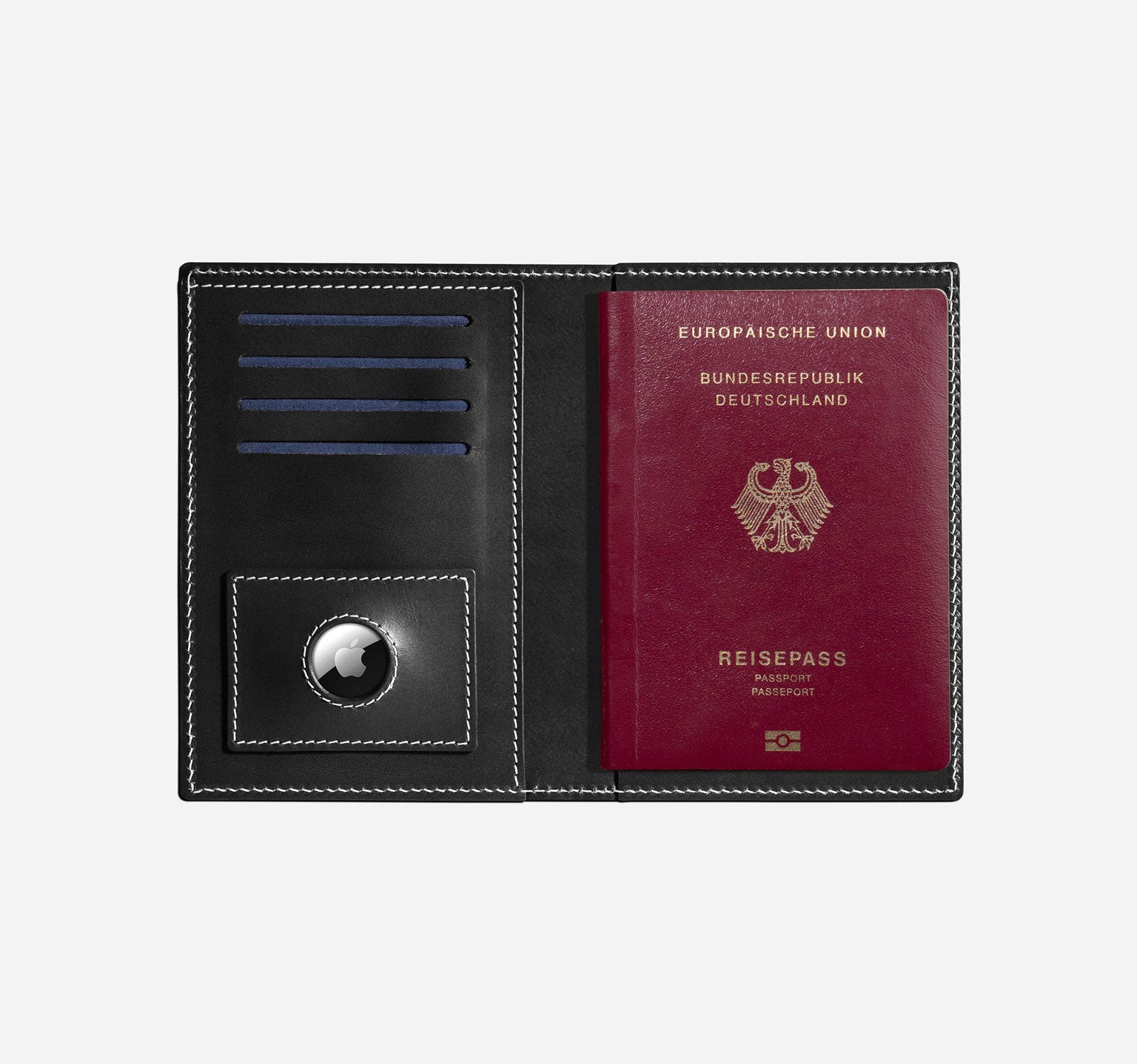 Nappa | Black Contrast Seam | Passport Cover