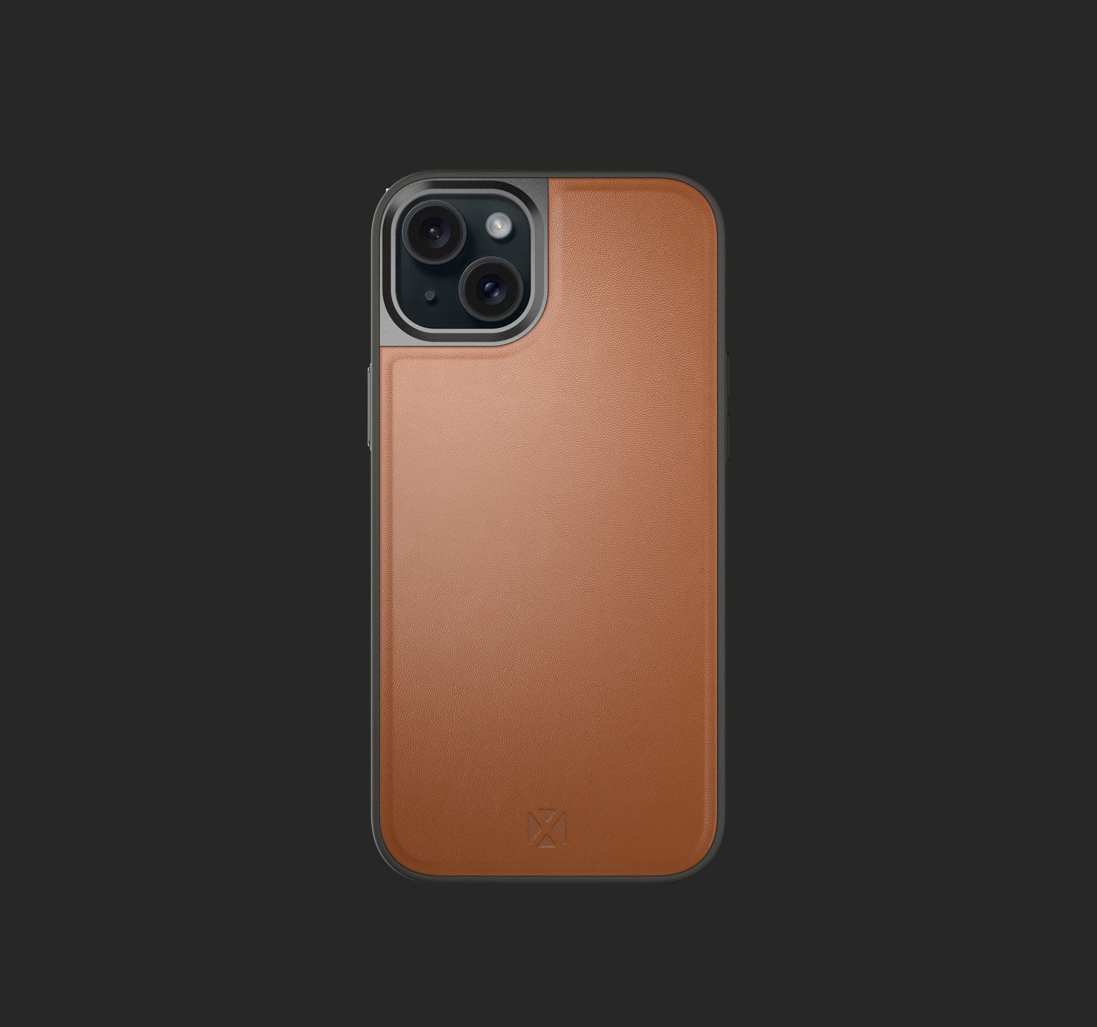 iPhone 15 Plus Leather Case, BANDWERK, Black Green