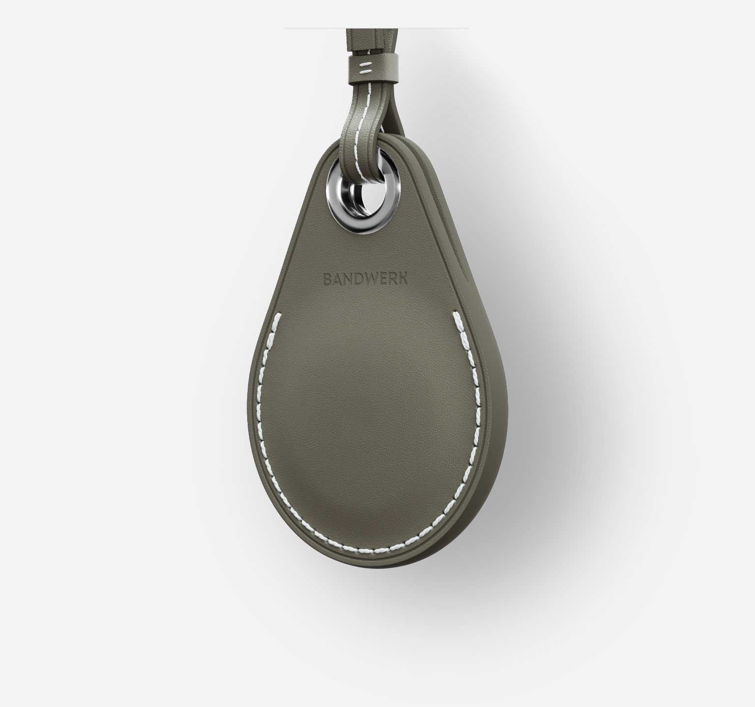 Classic Leather Airtag Case | Nappa Grey
