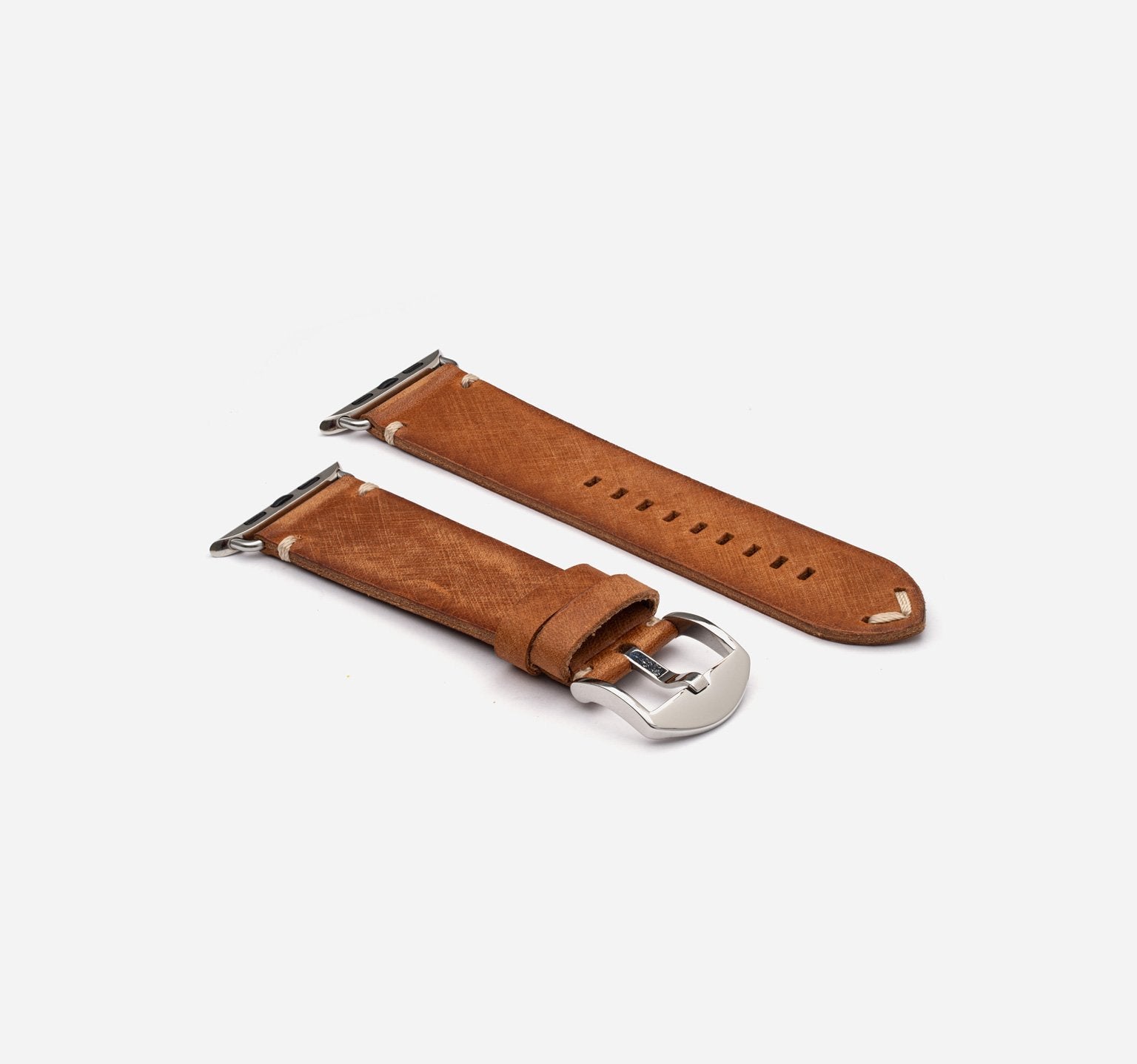 Light Brown Saffiano Leather Watch Strap, Matte
