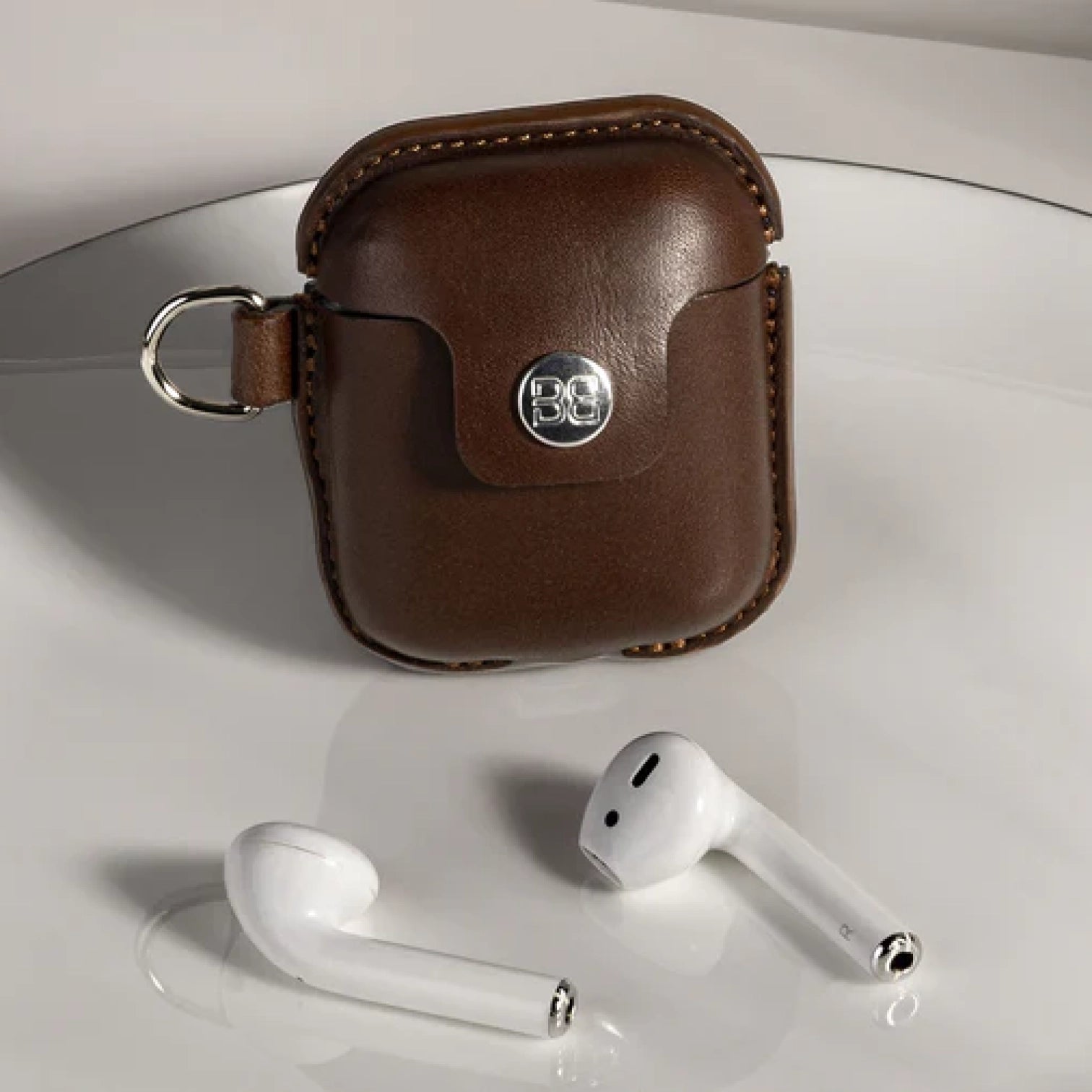 Hellbraun / Airpods 1/2 / Mit Schlüsselring