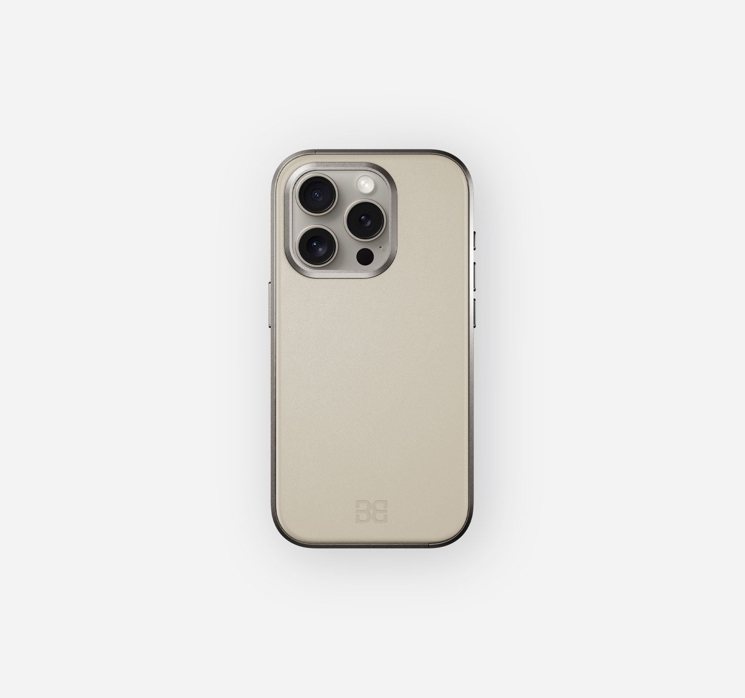 Titanium Leather Case | iPhone 15 Pro | Off White