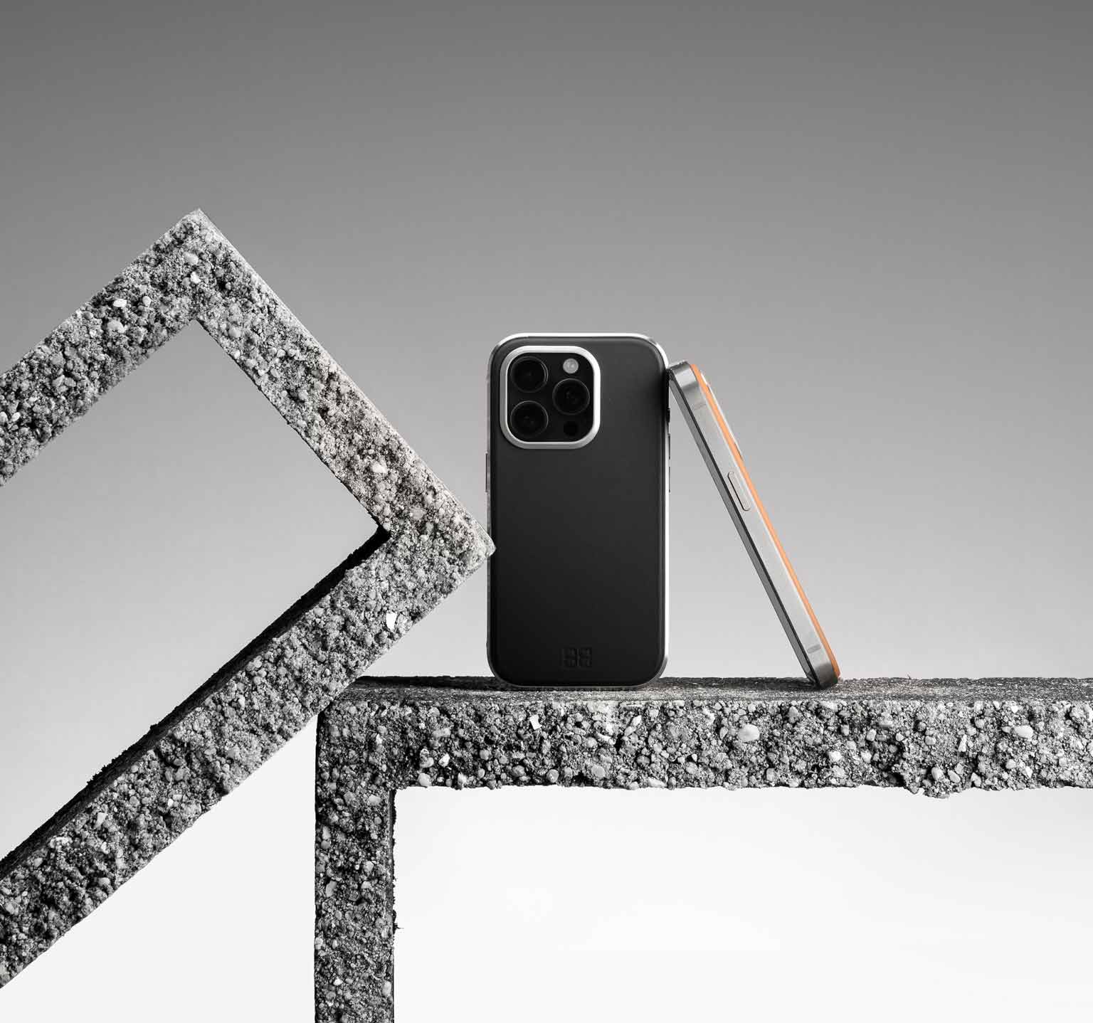 Titanium Leather Case | iPhone 15 Pro | Slate Black