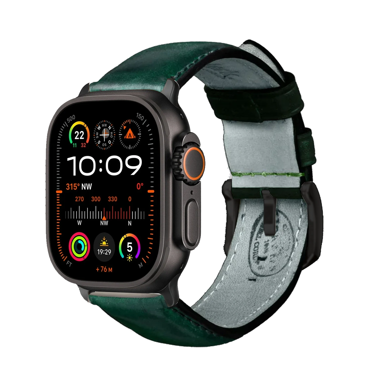 Grün / Ultra/46mm/45mm + Faltschließe / Schwarz