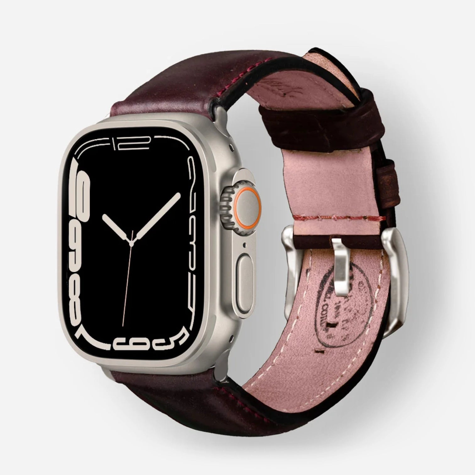 Bordeaux / Ultra/46mm/45mm + Faltschließe / Silber