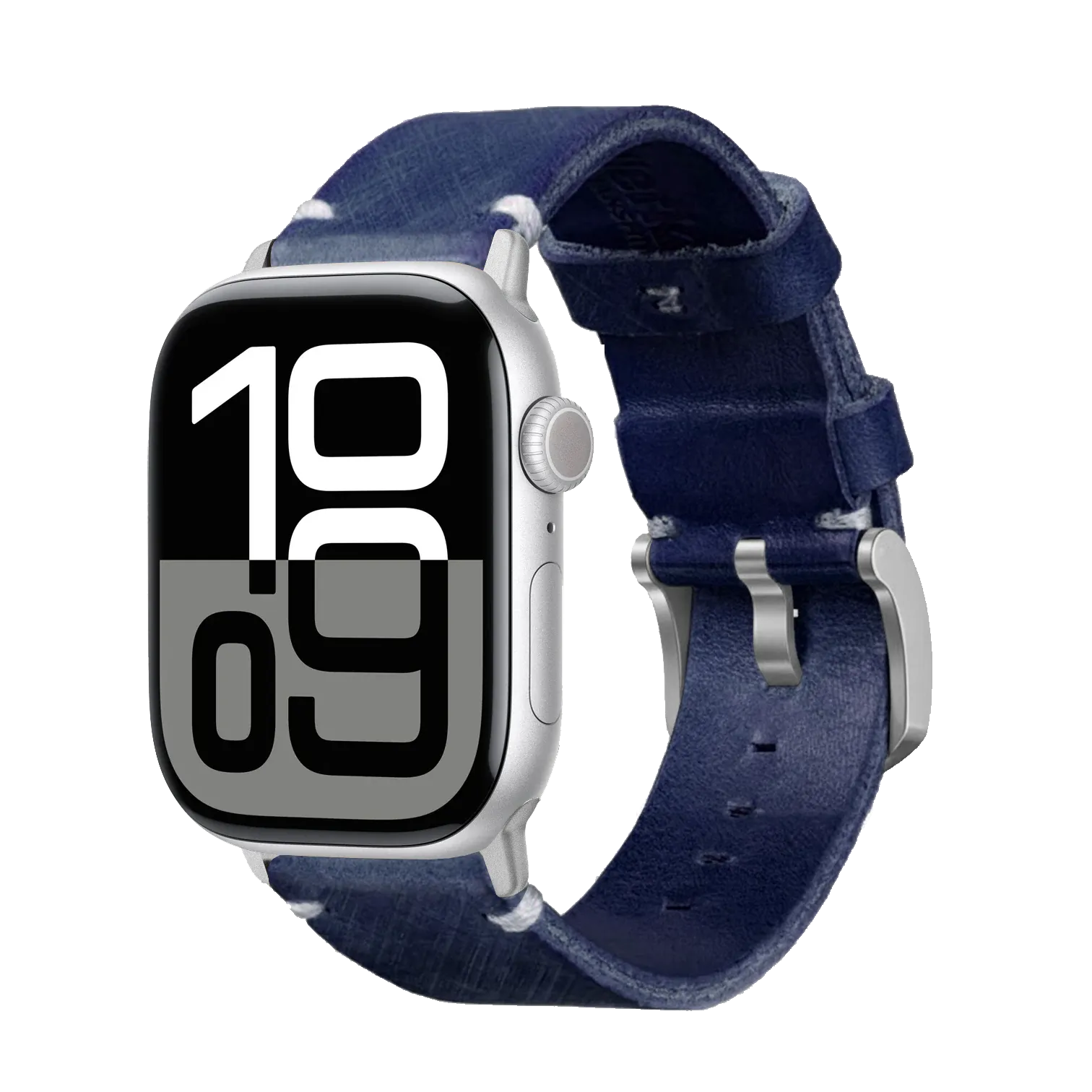 Blau / 42mm / Silber Matt