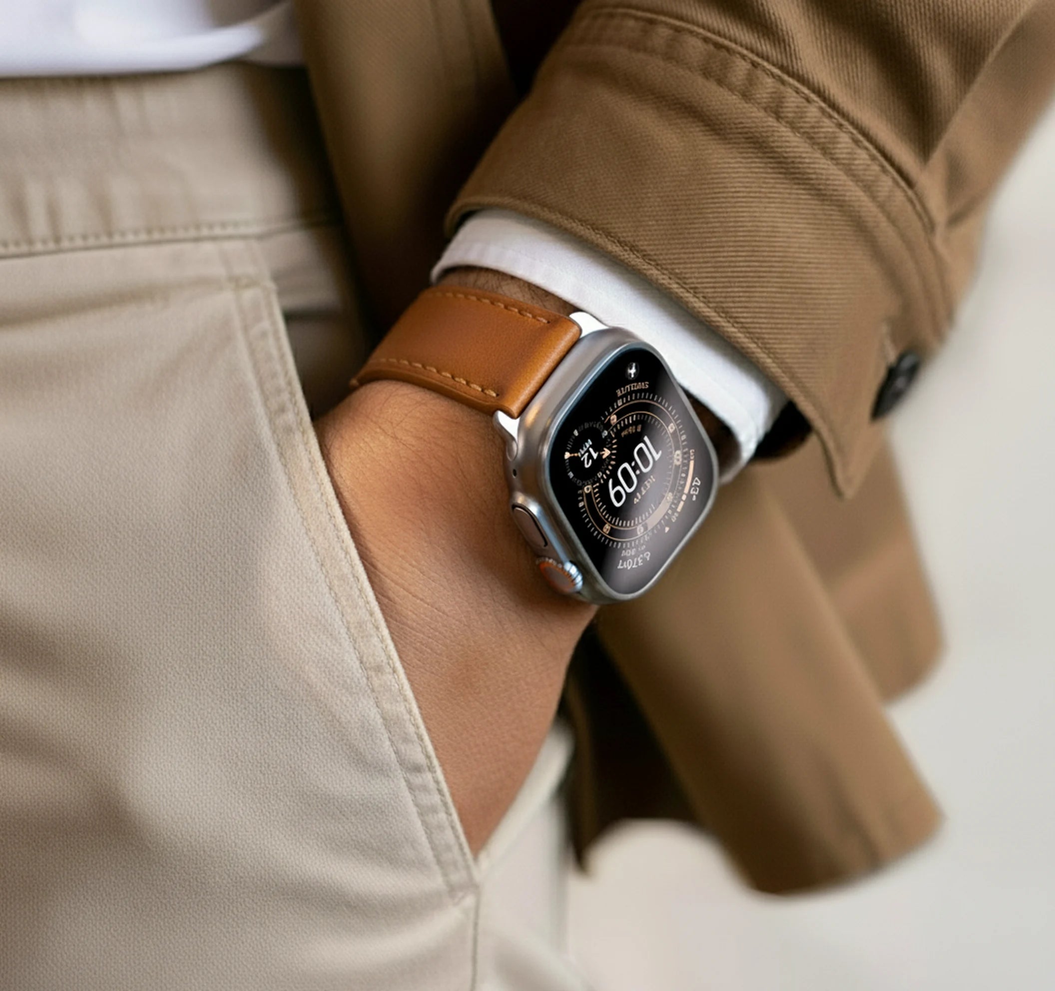 Light Brown / 42mm / Schwarz Poliert