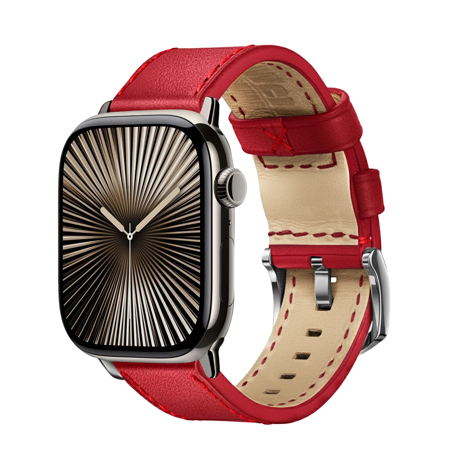 Red / 42mm / Silber Poliert