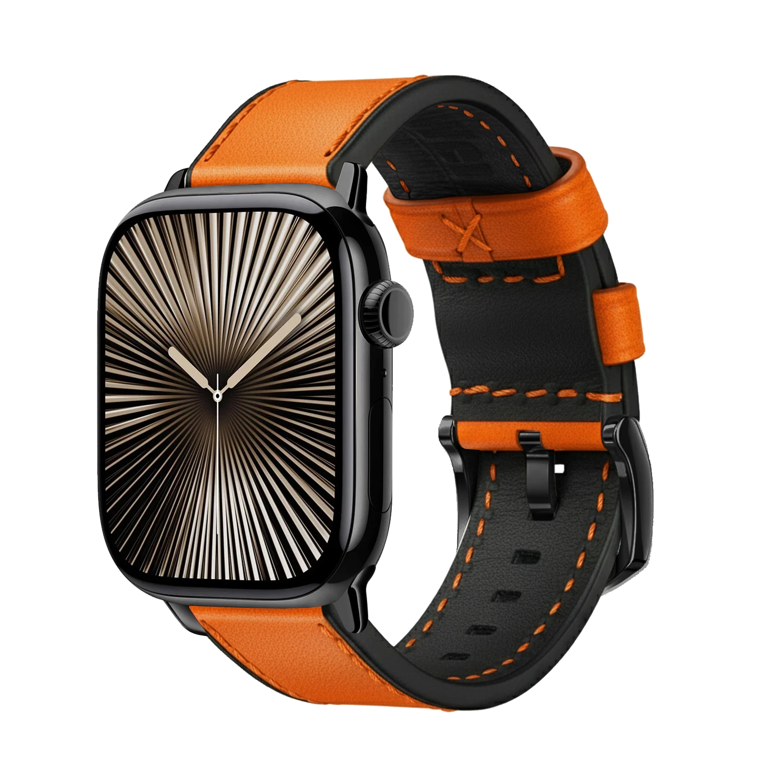 Shocking Orange / 42mm / Schwarz Poliert