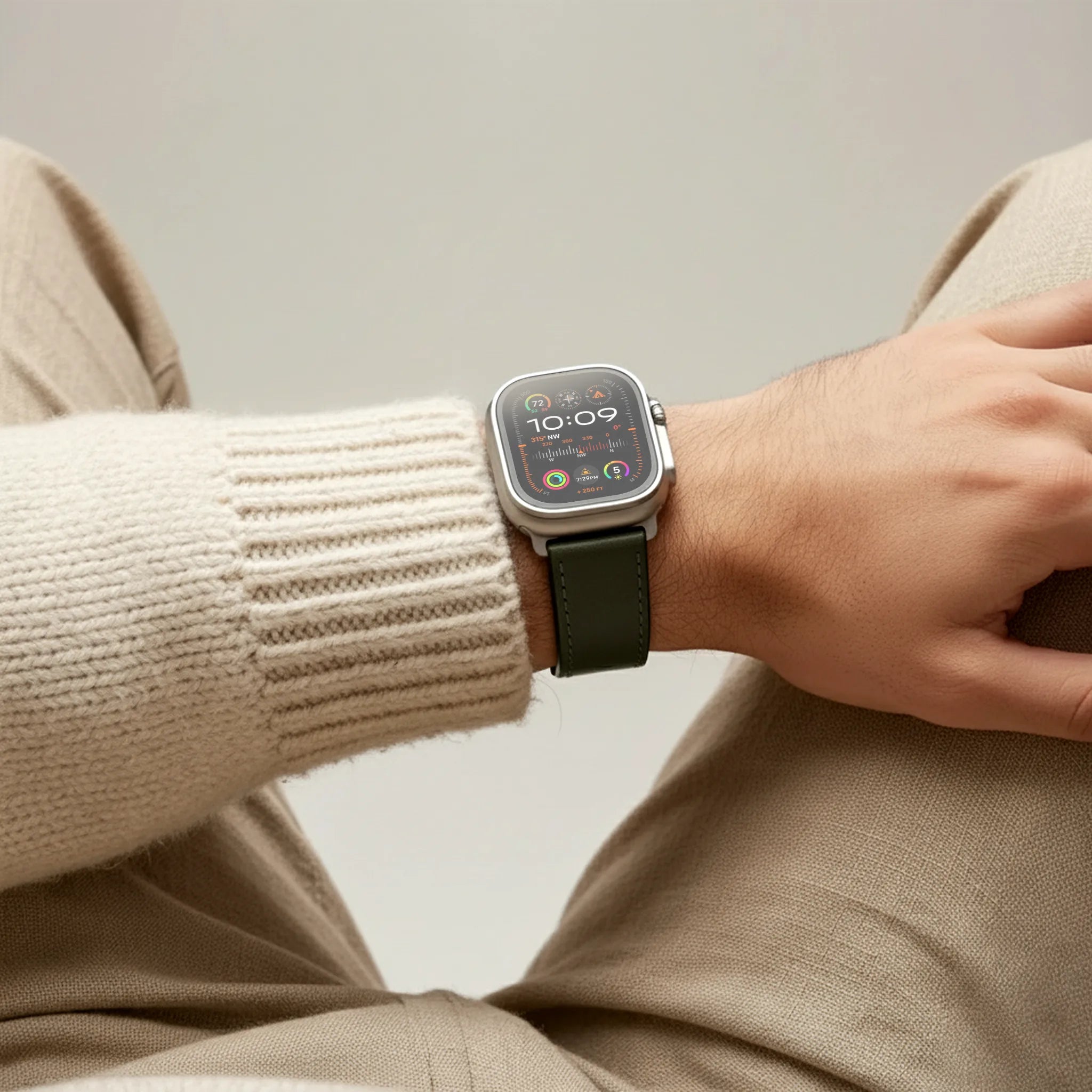 Slate Green / 42mm / Schwarz Poliert