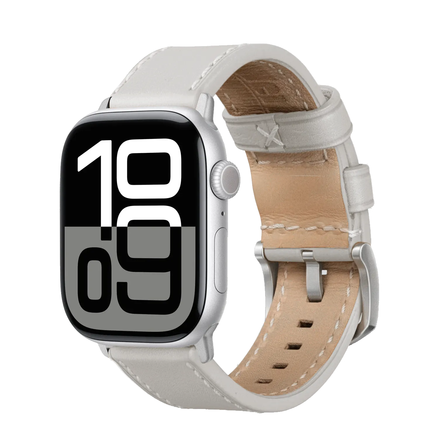 Weiß / 42mm / Silber Matt