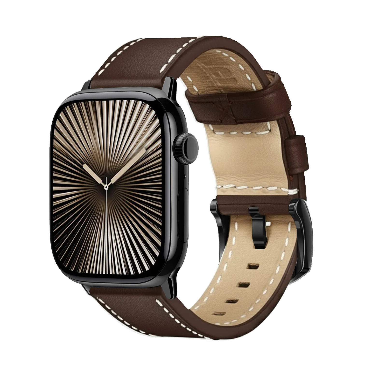 Dunkelbraun / 42mm / Schwarz Poliert