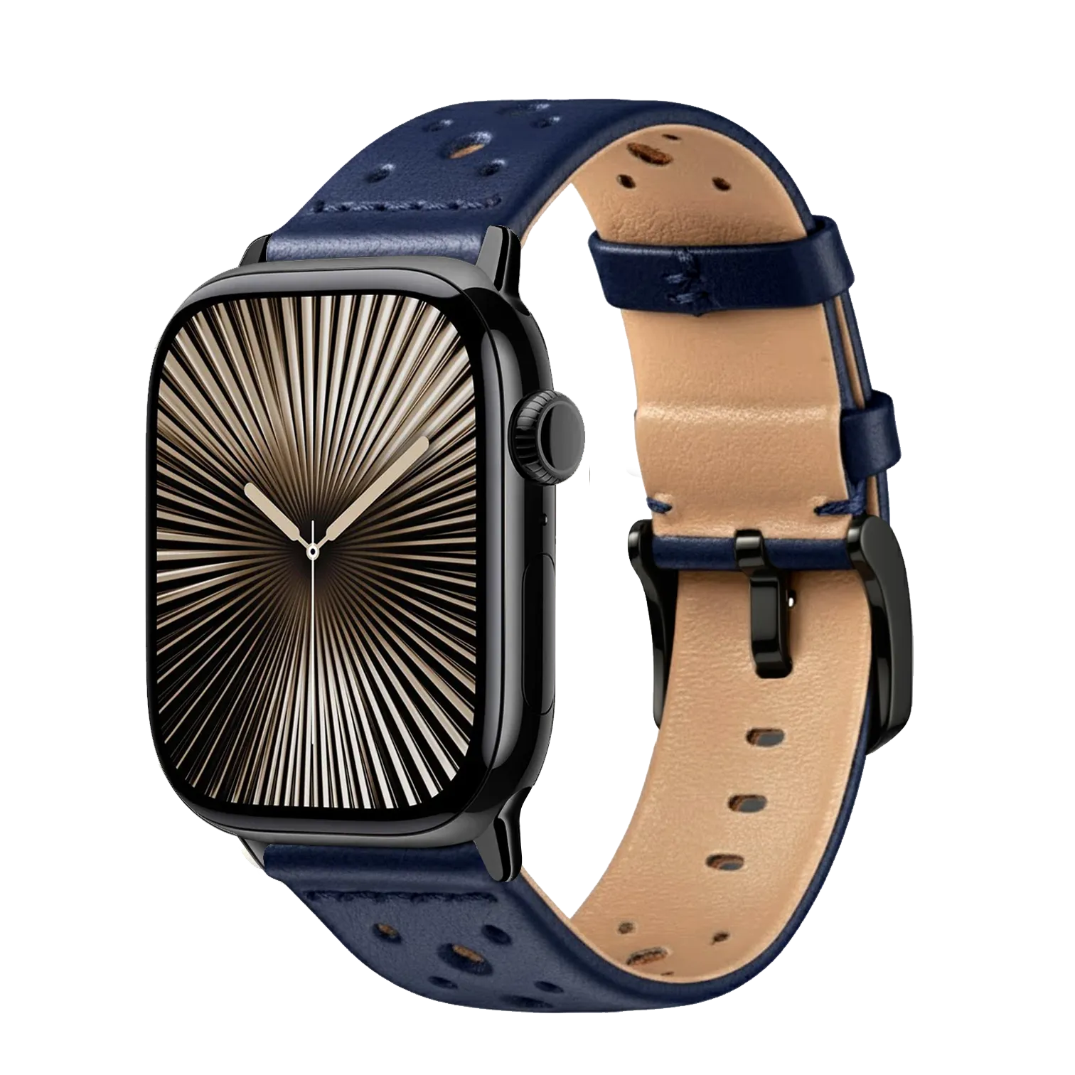 Blau / 42mm / Schwarz Poliert