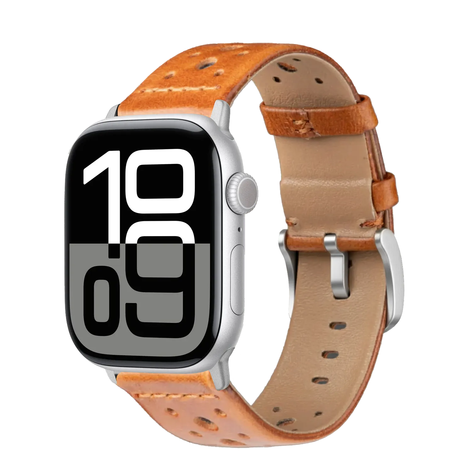 Hellbraun / 42mm / Silber Matt