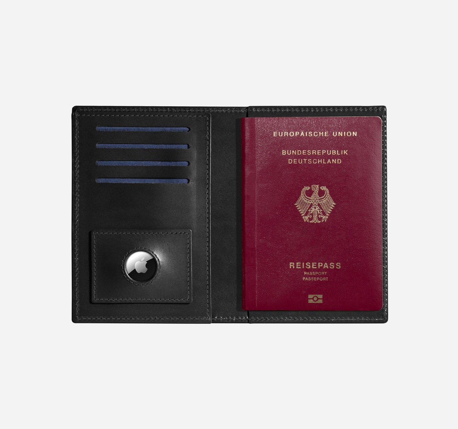 Nappa | Black Tone-on-Tone | Passport Cover