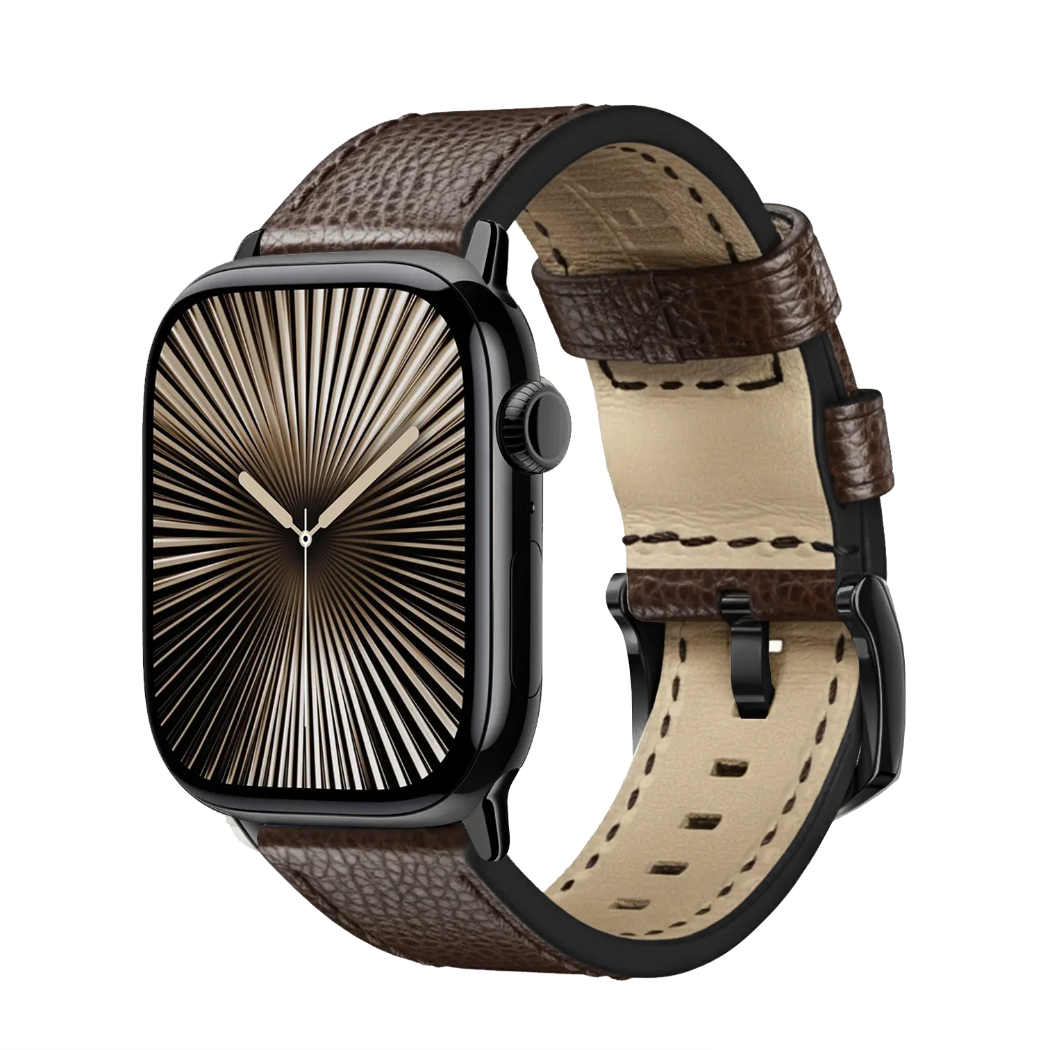 Dunkelbraun / 42mm / Schwarz Poliert