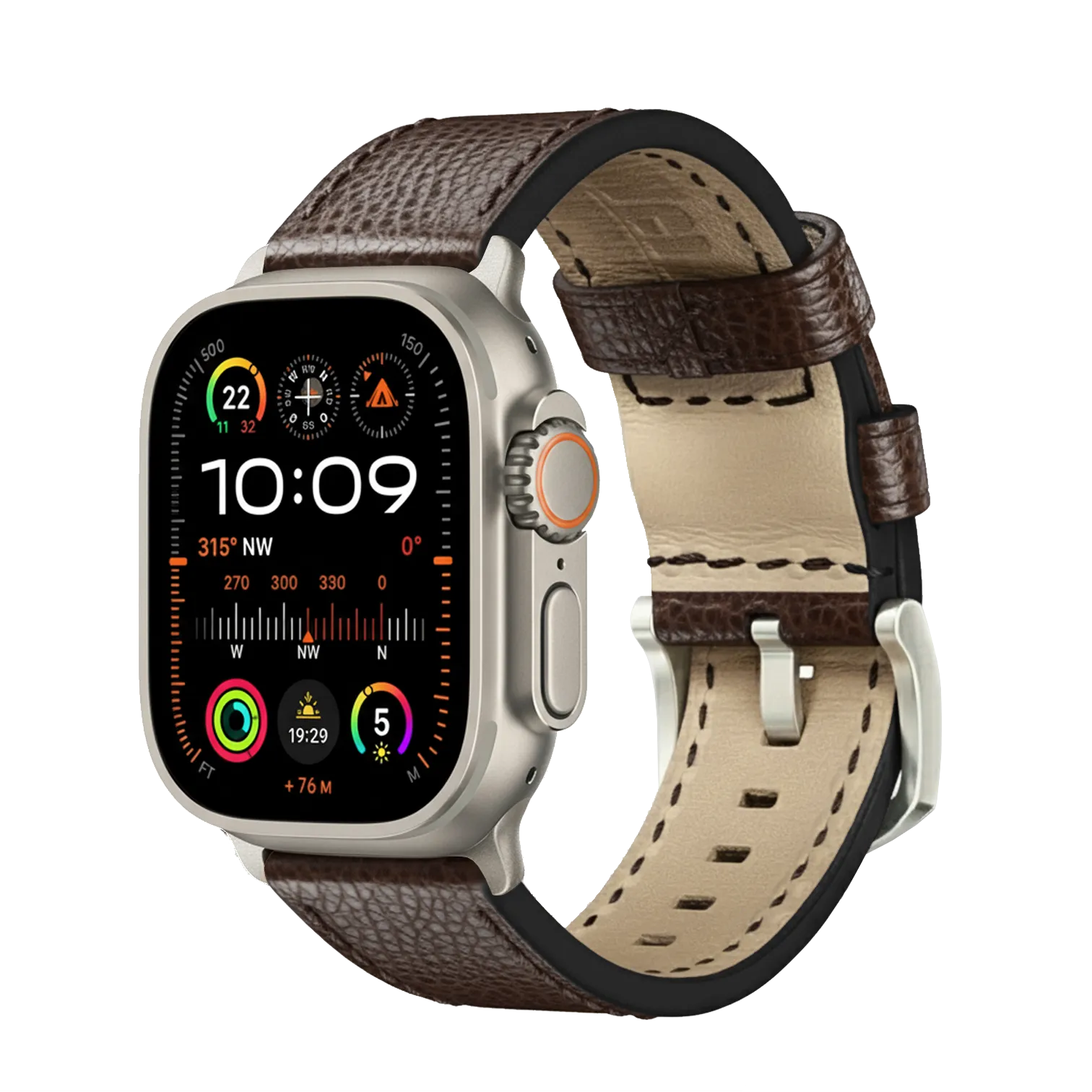 Dunkelbraun / Ultra/46mm/45mm / Silber Matt