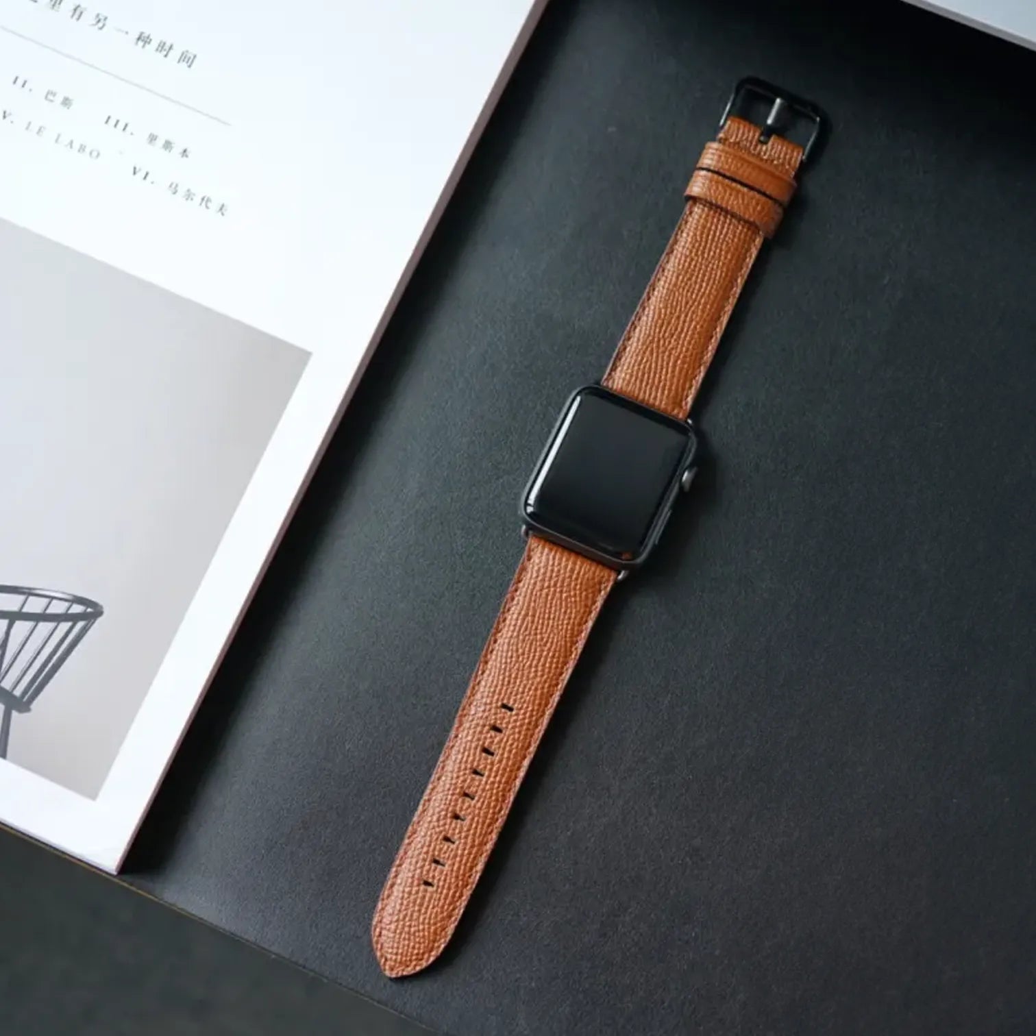 Hellbraun / Ultra/46mm/45mm + Faltschließe / Schwarz Matt