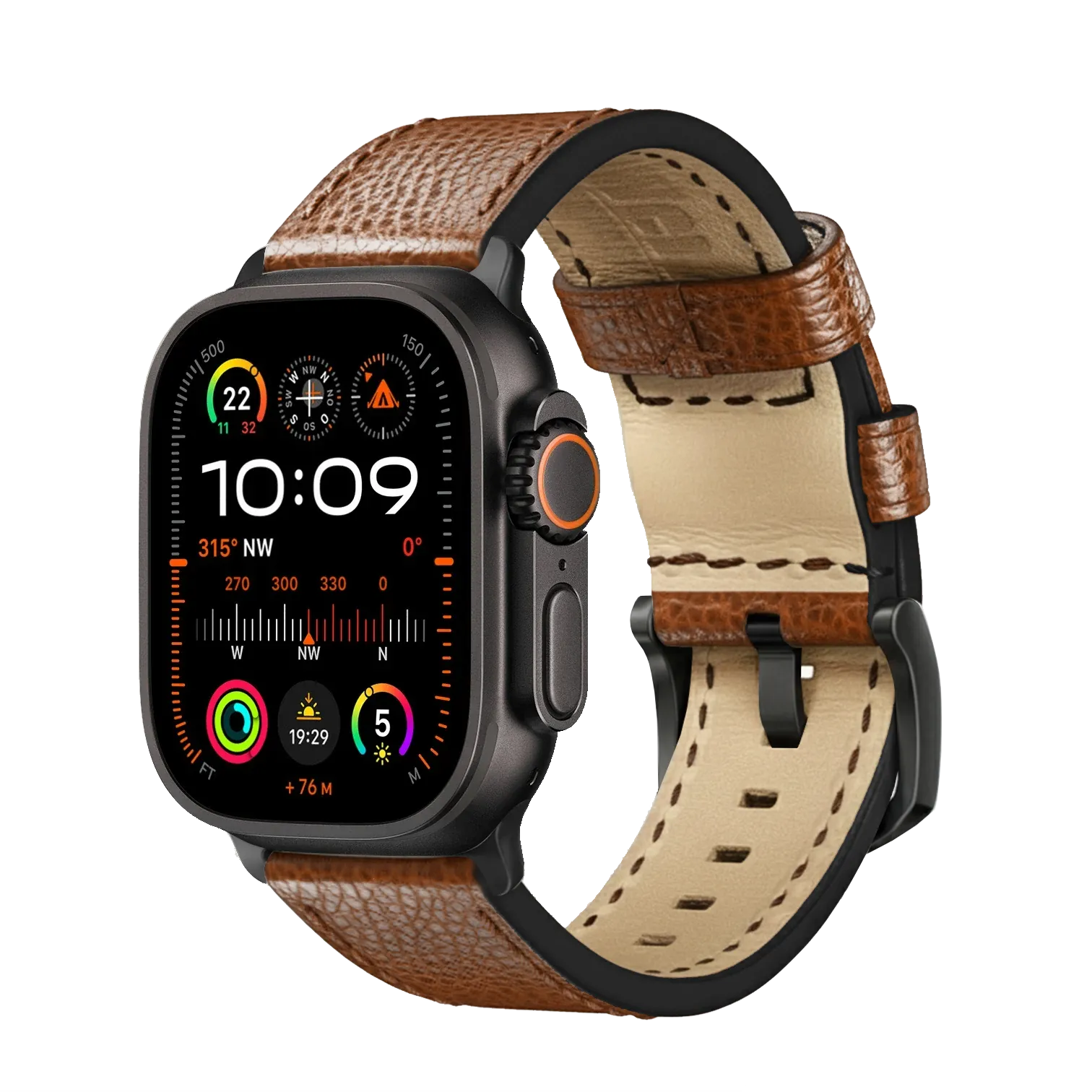 Hellbraun / Ultra/46mm/45mm / Schwarz Matt