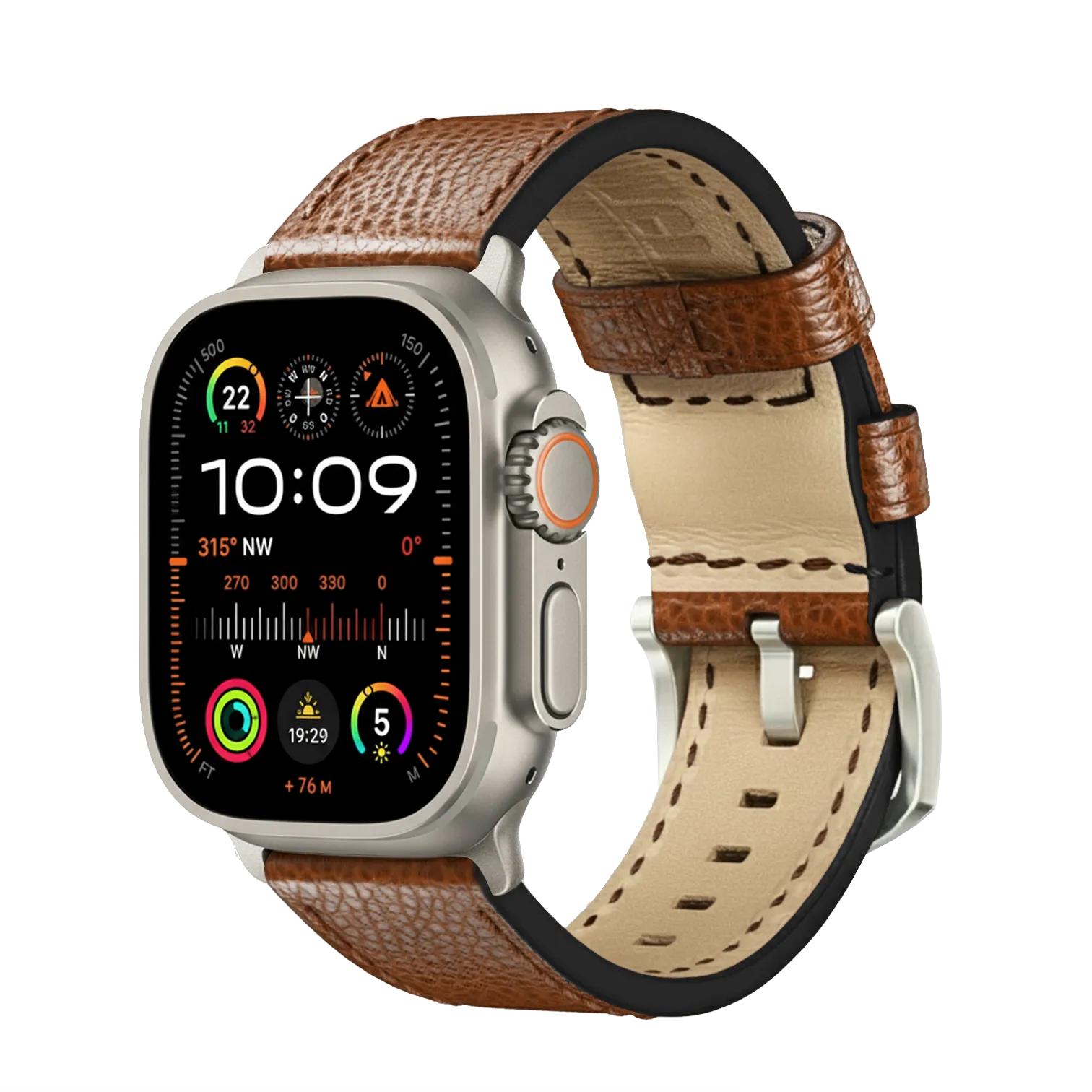 Hellbraun / Ultra/46mm/45mm / Silber Matt