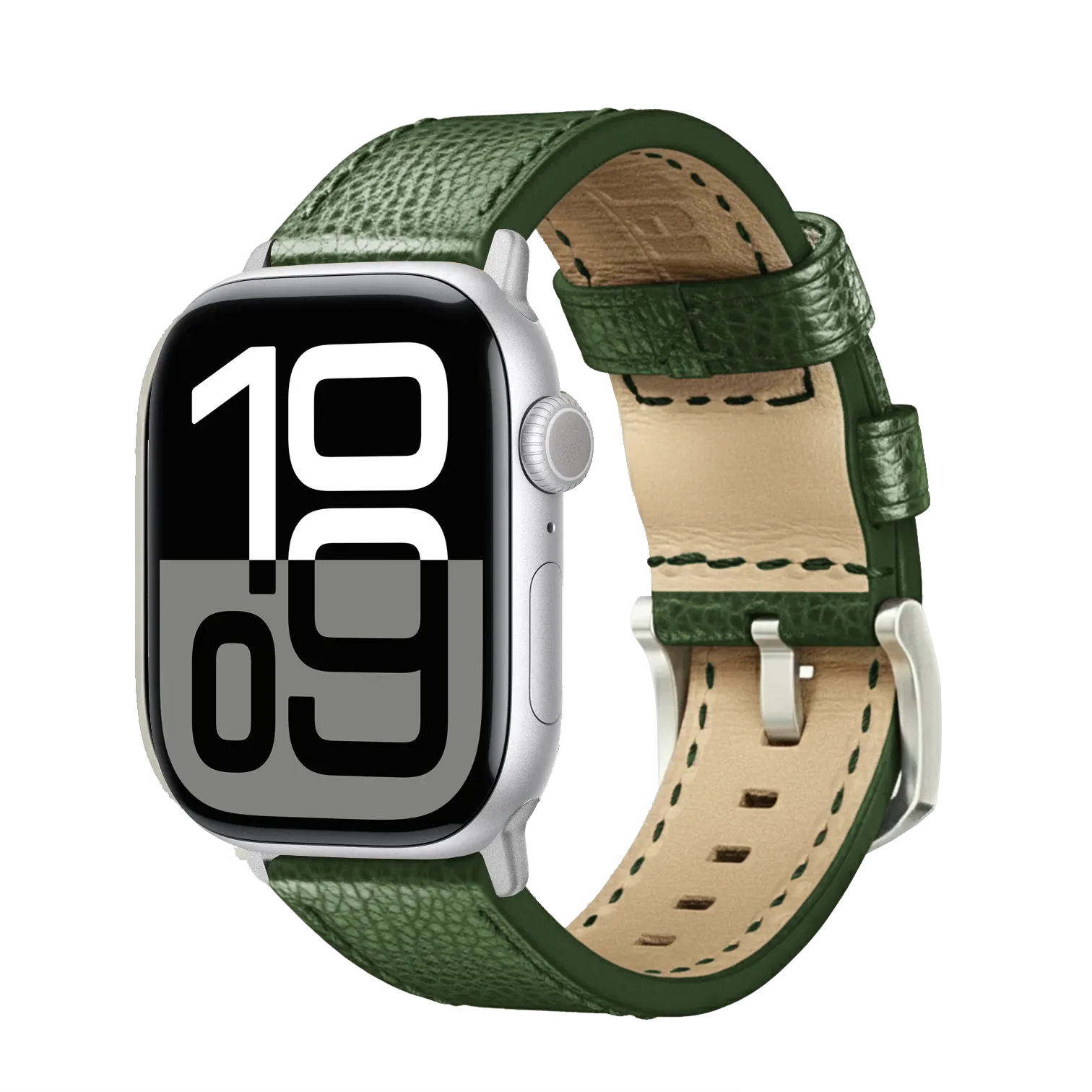 Olivegrün / 42mm / Schwarz Poliert