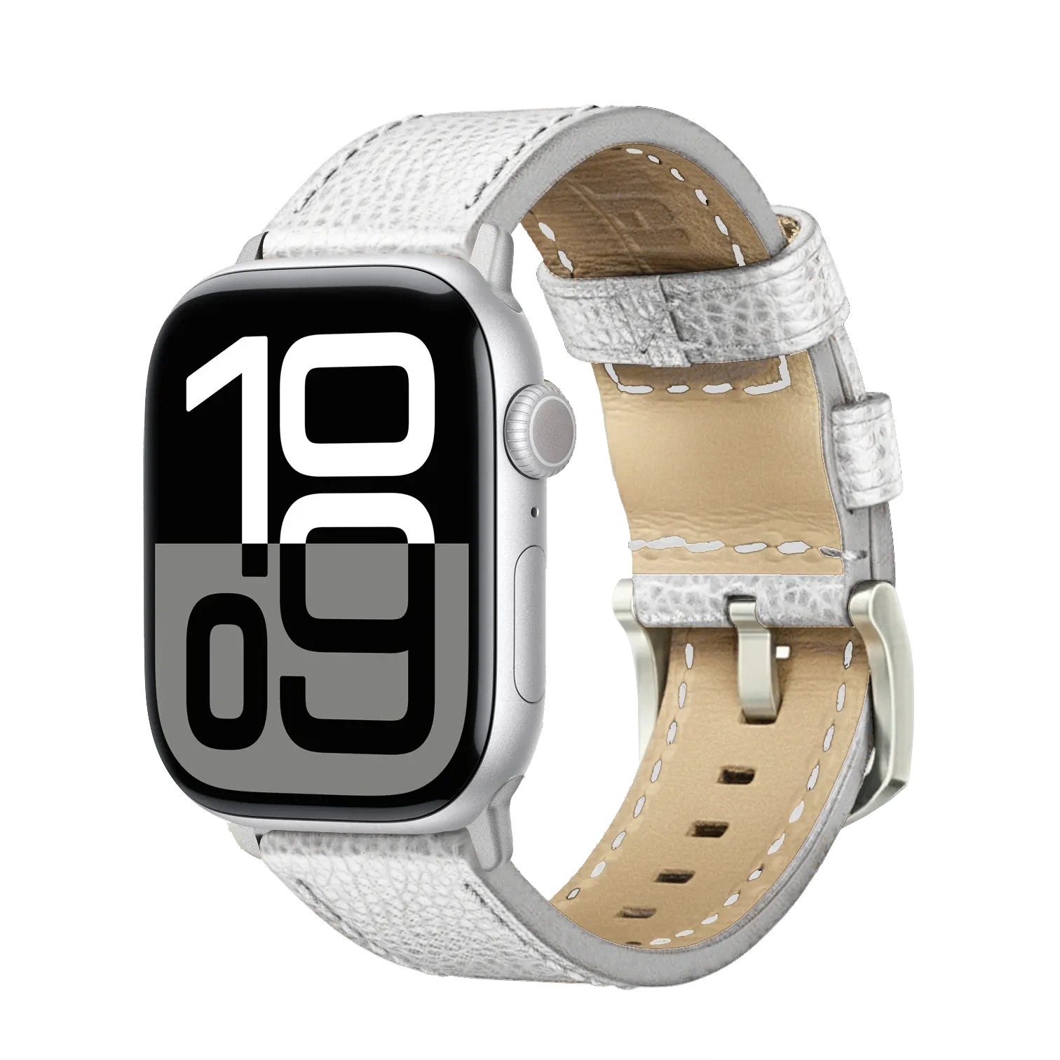 Weiß / 42mm / Schwarz Poliert