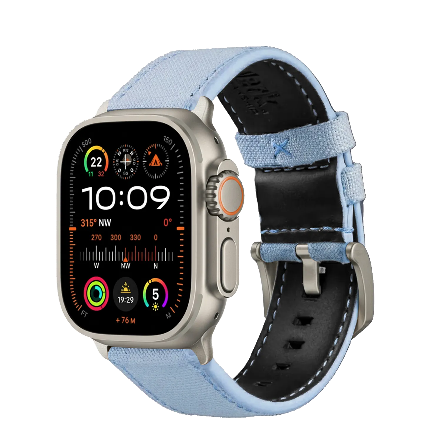 Hellblau / Ultra/46mm/45mm / Silber Matt