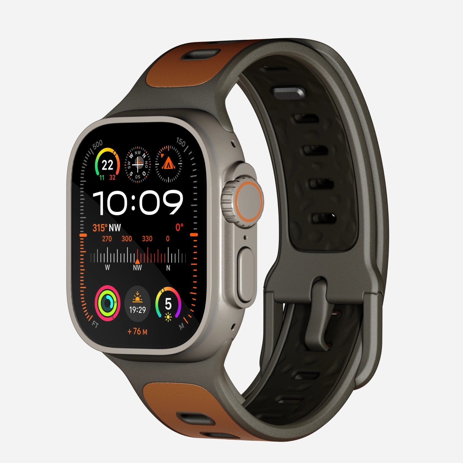 Bandwerk x Apple Watch Ultra 49mm Leather Sport Band Bandwerk Brown Water Resistant Leather 49 mm 45 mm