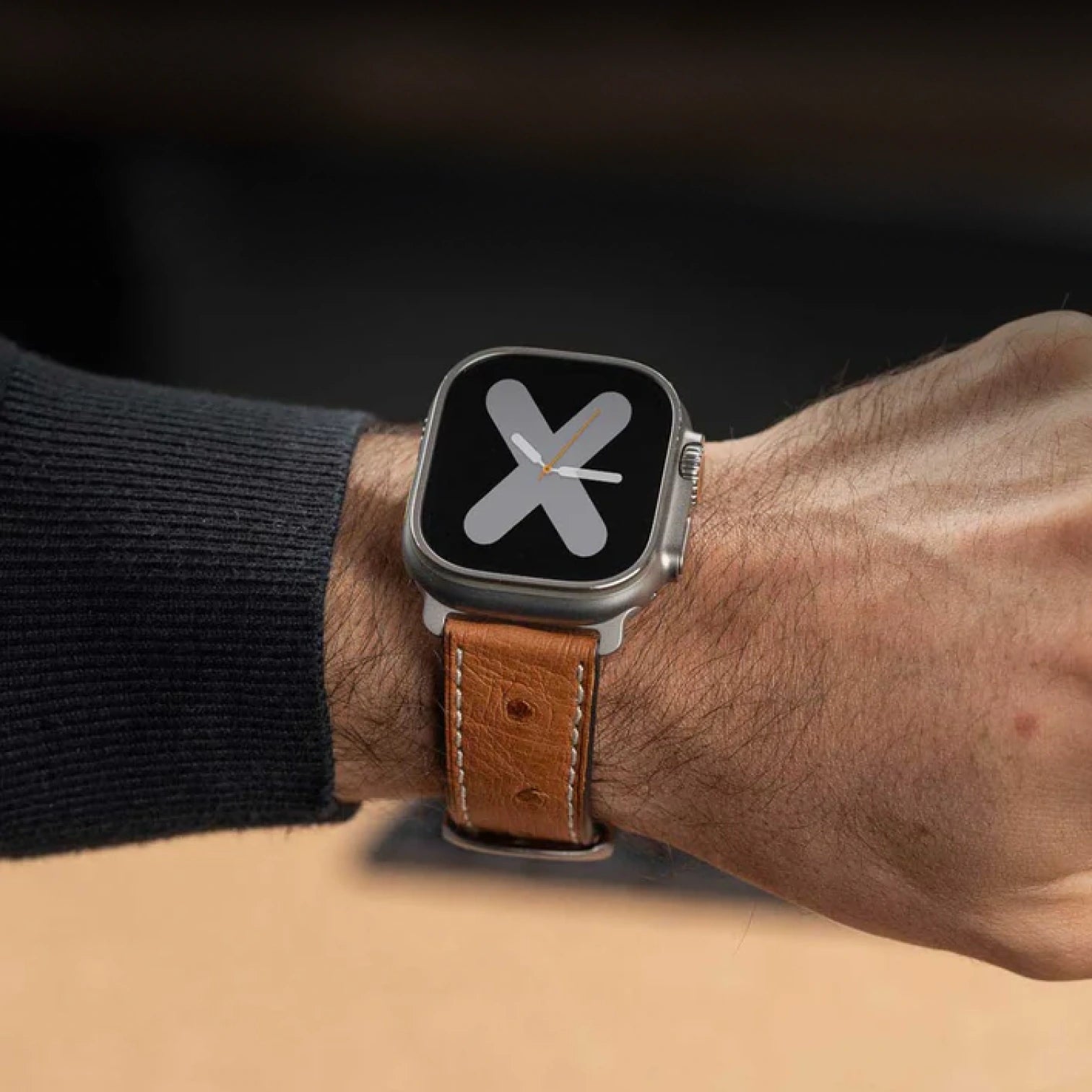 Braun / Ultra/46mm/45mm + Faltschließe / Silber Matt