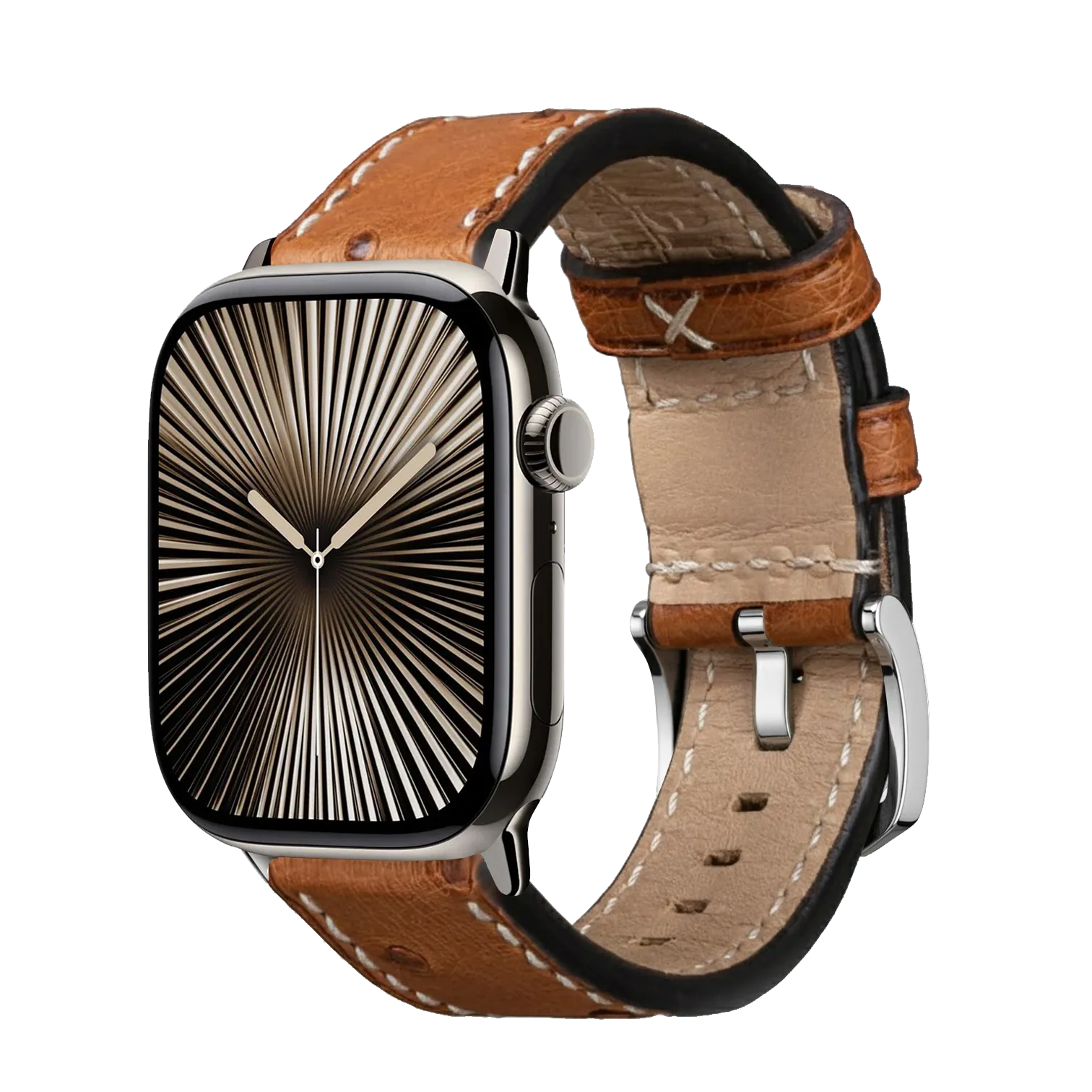 Braun / 42mm / Silber Poliert