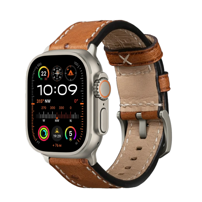 Braun / Ultra/46mm/45mm + Faltschließe / Silber Matt