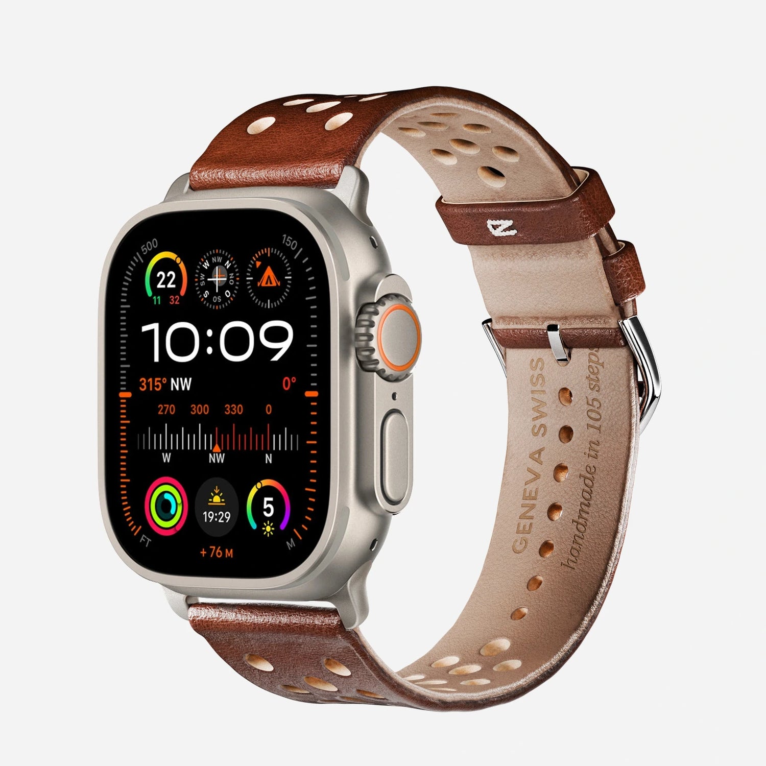 Apple Watch Leather Strap - Swiss Rally Band | Compatible with