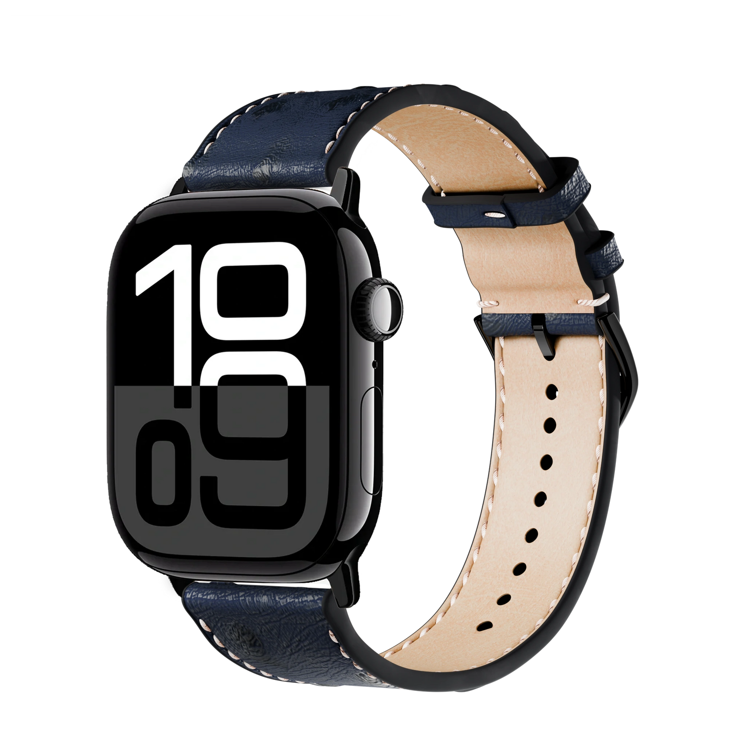 Premium ostrich leather strap for Apple Watch Ultra & Series 10