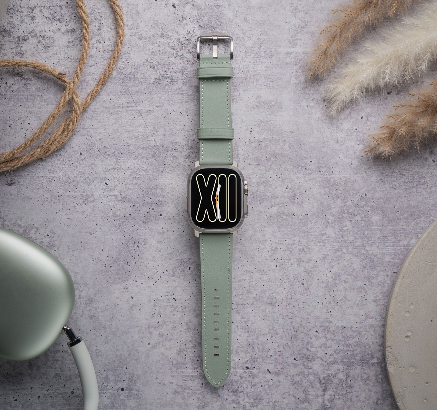 Waterproof Leather Band | Sage Green
