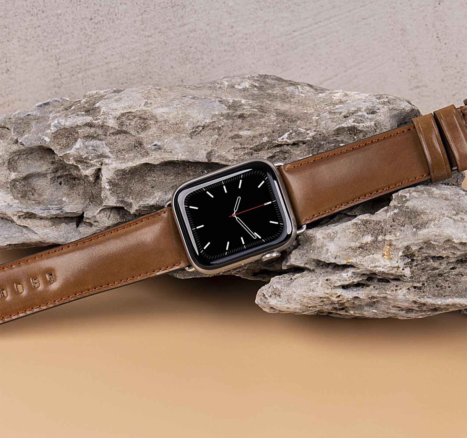 Leather Apple Watch Band - Natural Horween Shell Cordovan
